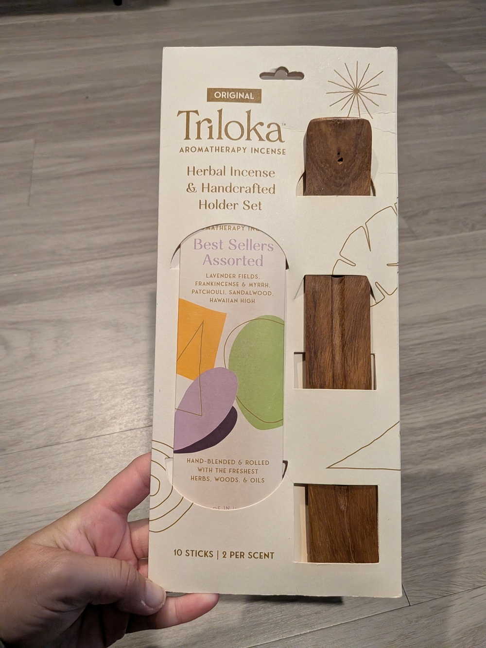 New Triloka Herbal Incense and Handcrafted Holder Set